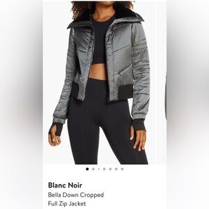 Blanc Noir Women's Bella Down Gray Cropped Puffer Jacket. Size small.